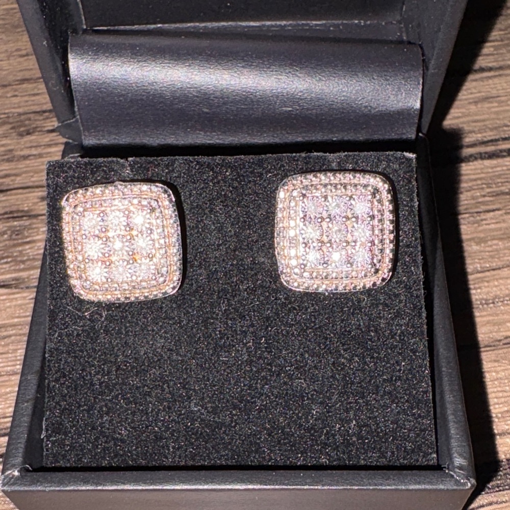 Macy's Silver and silver Square Stud Earrings